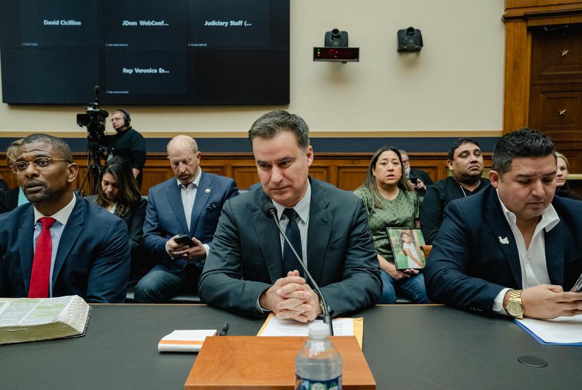 State Sen. Roland Gutierrez, D-San Antonio, during a House Judiciary subcommittee hearing, Examining Uvalde: The Search for Bipartisan Solutions to Gun Violence, on Capitol Hill in Washington, D.C., on Dec. 15, 2022.