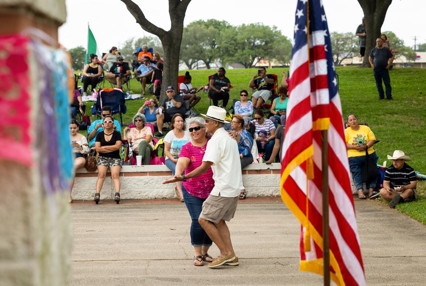 Josie and Santos Ramos dance during a Cinco de Mayo parade and festival on April 30, 2022. The couple has been married for 49 years and raised their family in Texas City.