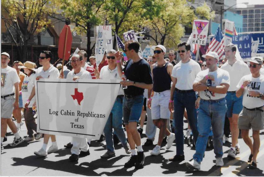 Log Cabin members at Austin's Hate Crimes March in April 1998
