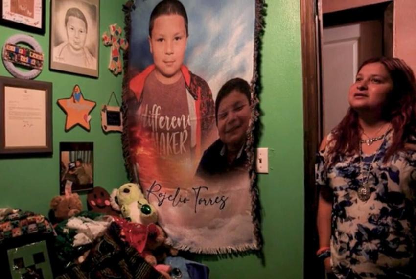 Evadulia Orta’s son, Rojélio Torres, died in the school shooting in Uvalde last year. Her other children still collect Pokémon cards to add to his collection, and his cousins play with his football.